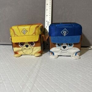 Paw Patrol Set of 2 Stuffed Plush‎ Block Cubes (Rubble & Mix ) Nickelodeon